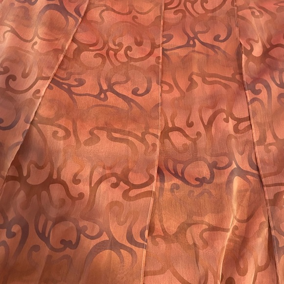 Un Jour Ailleurs Orange Vintage Print Full Length Skirt Women's Size 10 FR 40 - Picture 4 of 7